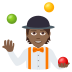 🤹🏾 person juggling: medium-dark skin tone display on JoyPixels